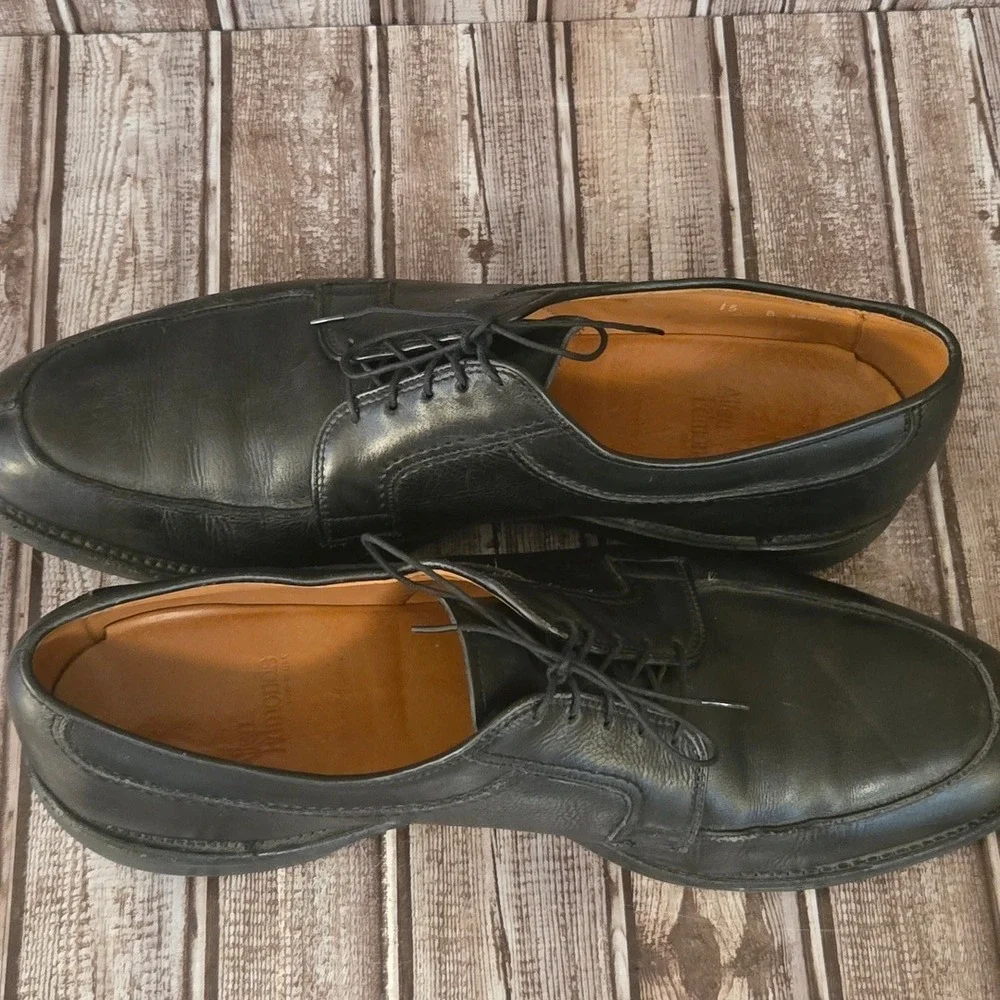 Sz 15 B Mens Allen Edmonds Stockbridge Black Leather Orthtotic Derby Shoes